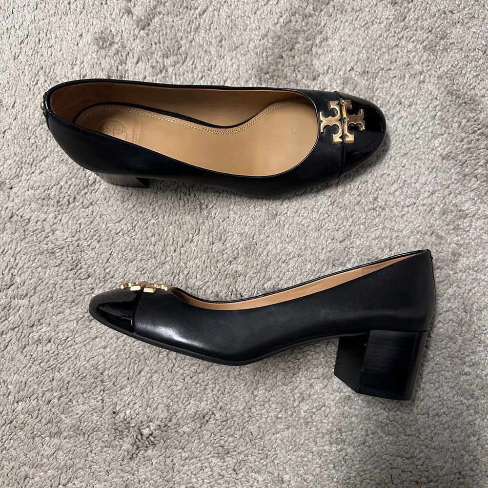 Tory Burch Leather Cap-Toe Pumps